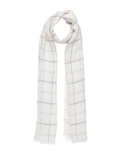 Brunello Cucinelli Woman Scarf Ivory Size - Linen, Silk, Brass