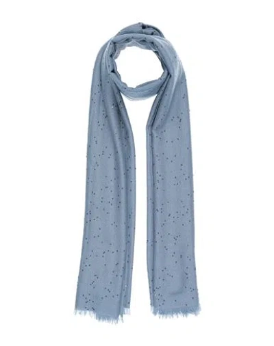Brunello Cucinelli Woman Scarf Pastel Blue Size - Cashmere, Silk, Polyamide