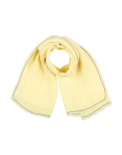 Brunello Cucinelli Woman Scarf Pastel Yellow Size - Linen, Silk