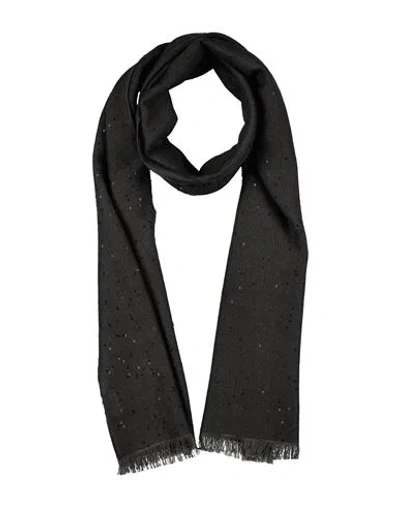 Brunello Cucinelli Woman Scarf Charcoal Size - Cashmere, Silk, Polyamide In Grey