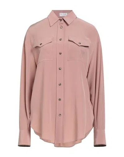 Brunello Cucinelli Woman Shirt Antique Rose Size M Silk In Pink