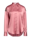 Brunello Cucinelli Woman Shirt Antique Rose Size Xxs Silk, Elastane, Brass, Ecobrass In Pink