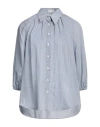 Brunello Cucinelli Woman Shirt Azure Size Xxl Cotton, Silk, Brass In Blue