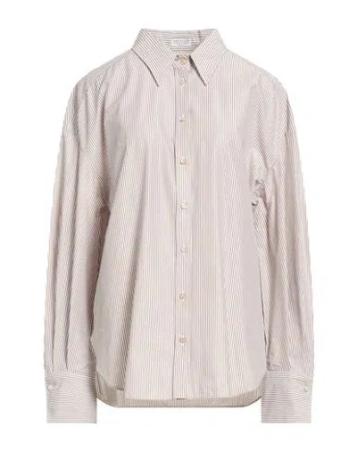 Brunello Cucinelli Woman Shirt Beige Size 3xl Cotton, Polyamide, Polyester