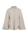 Brunello Cucinelli Woman Shirt Beige Size L Cotton, Polyamide, Elastane In Beige