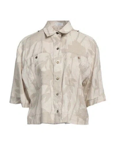 Brunello Cucinelli Woman Shirt Beige Size M Linen