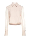 Brunello Cucinelli Woman Shirt Beige Size S Cotton, Polyamide, Elastane, Silk, Brass In Pink