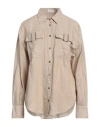 Brunello Cucinelli Woman Shirt Beige Size Xl Linen, Cotton