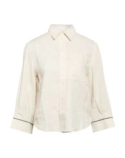 Brunello Cucinelli Woman Shirt Beige Size Xs Linen In Gray