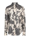 Brunello Cucinelli Floral Print Cuffed Sleeves Shirt In Beige