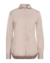 Brunello Cucinelli Woman Shirt Beige Size 3xl Cotton, Polyamide, Elastane, Brass
