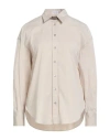 Brunello Cucinelli Woman Shirt Beige Size Xxl Cotton, Polyamide, Elastane, Brass