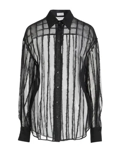 Brunello Cucinelli Woman Shirt Black Size L Acetate, Silk