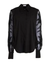 Brunello Cucinelli Woman Shirt Black Size M Cotton, Polyamide, Elastane, Polyester, Silk