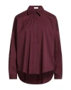 Brunello Cucinelli Woman Shirt Burgundy Size Xs Cotton, Polyamide, Elastane In Red