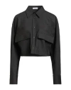 Brunello Cucinelli Woman Shirt Charcoal Size Xl Virgin Wool, Elastane, Ecobrass In Gray