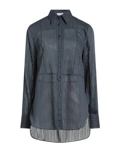 Brunello Cucinelli Woman Shirt Charcoal Size Xs Cotton, Silk In Blue