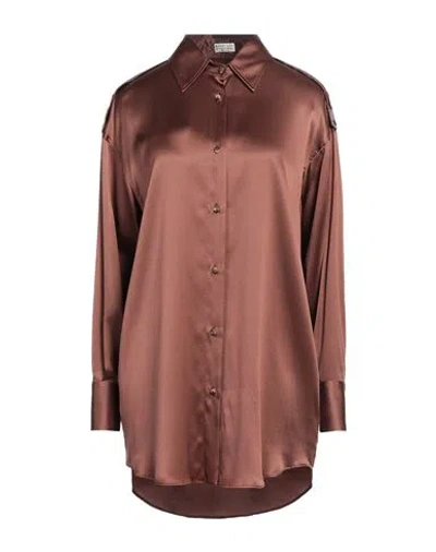 Brunello Cucinelli Monili Chain Detail Shirt In Brown