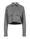 Brunello Cucinelli Woman Shirt Grey Size 14 Virgin Wool In Gray
