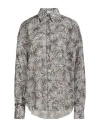 Brunello Cucinelli Abstract-print Silk Shirt In Gray