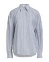 Brunello Cucinelli Woman Shirt Grey Size Xl Cotton, Polyamide, Polyester, Brass