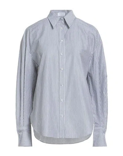Brunello Cucinelli Woman Shirt Grey Size Xl Cotton, Polyamide, Polyester, Brass