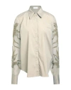 Brunello Cucinelli Woman Shirt Khaki Size 3xl Cotton, Polyamide, Elastane, Polyester, Silk In Beige