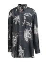 Brunello Cucinelli Woman Shirt Lead Size S Silk, Ecobrass In Grey