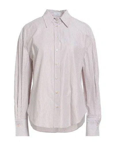 Brunello Cucinelli Woman Shirt Light Brown Size Xxl Cotton, Polyamide, Polyester, Brass In Beige