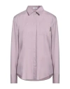 Brunello Cucinelli Woman Shirt Lilac Size M Cotton, Polyamide, Elastane, Brass In Purple