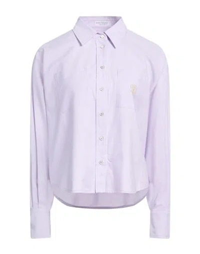 Brunello Cucinelli Woman Shirt Lilac Size Xl Cotton In Purple