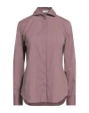 Brunello Cucinelli Woman Shirt Mauve Size S Cotton, Polyamide, Elastane, Brass In Purple