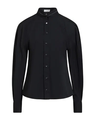 Brunello Cucinelli Woman Shirt Midnight Blue Size S Cotton, Polyamide, Elastane, Ecobrass