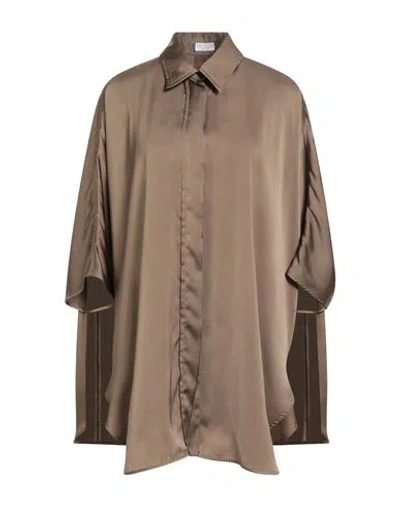 Brunello Cucinelli Woman Shirt Military Green Size L Polyester