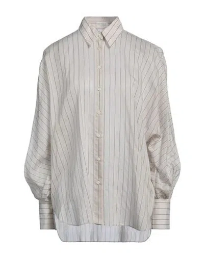 Brunello Cucinelli Woman Shirt Off White Size L Cotton, Silk, Polyamide, Metallic Polyester