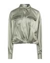 Brunello Cucinelli Woman Shirt Sage Green Size S Silk, Elastane