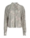Brunello Cucinelli Woman Shirt Sage Green Size Xl Silk, Brass In Sage Green