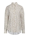 Brunello Cucinelli Woman Shirt Sand Size M Silk, Brass In Beige