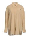 Brunello Cucinelli Woman Shirt Sand Size M Silk, Elastane In Beige