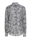 Brunello Cucinelli Abstract-print Silk Shirt In Gray