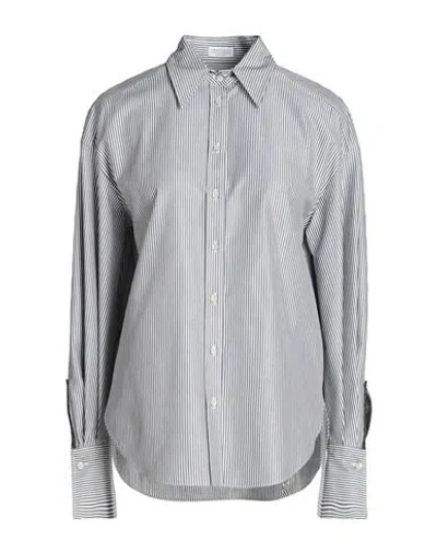 Brunello Cucinelli Woman Shirt Slate Blue Size Xxs Cotton, Polyamide, Polyester