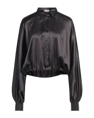 Brunello Cucinelli Woman Shirt Charcoal Size M Silk, Elastane, Mohair Wool, Polyamide, Wool In Grey