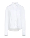 Brunello Cucinelli Woman Shirt White Size L Cotton, Polyamide, Elastane In Multi