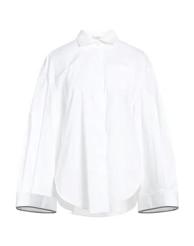 Brunello Cucinelli Woman Shirt White Size Xxl Cotton, Polyamide, Elastane