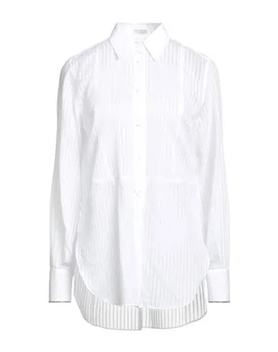 Brunello Cucinelli Woman Shirt White Size L Cotton, Silk