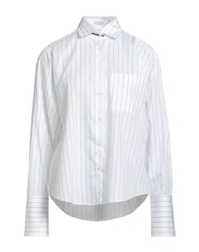 Brunello Cucinelli Woman Shirt White Size M Cotton, Silk, Ecobrass