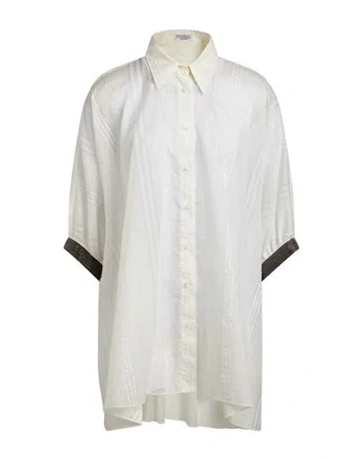 Brunello Cucinelli Woman Shirt White Size S Cotton, Silk, Ecobrass