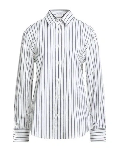 BRUNELLO CUCINELLI BRUNELLO CUCINELLI WOMAN SHIRT WHITE SIZE XL COTTON, BRASS