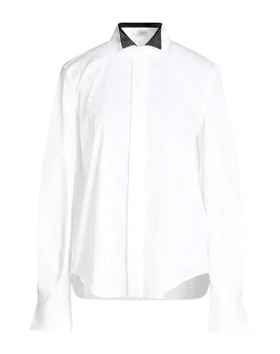 Brunello Cucinelli Woman Shirt White Size M Cotton, Polyamide, Elastane