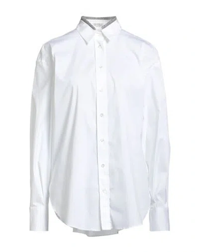 Brunello Cucinelli Woman Shirt White Size Xl Cotton, Polyamide, Elastane, Ecobrass